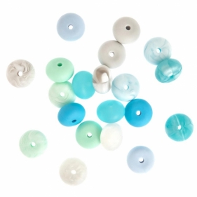 Koraliki silikonowe blue serenity 20szt