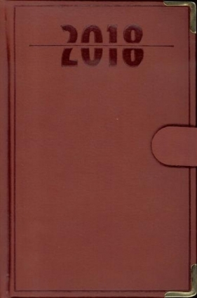 Terminarz 2018 B6 LUX złocony z zapinką - brązowy