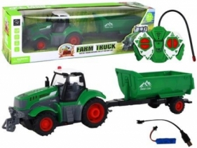 Traktor z przyczepą R/C zielony zdalnie sterowany