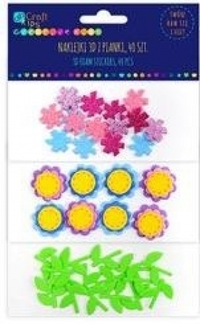 Naklejki 3D z pianki - Kwiaty 40 szt - KSPI-342