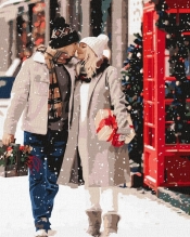 Malowanie po numerach - Świąteczny spacer 40x50cm