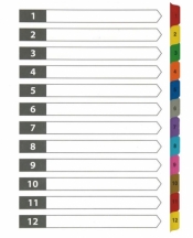 Przekładki kartonowe 1-12 index laminowany D.RECT
