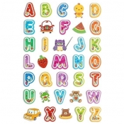 Naklejki z pianki i brokatem Kolor alfabet 35szt