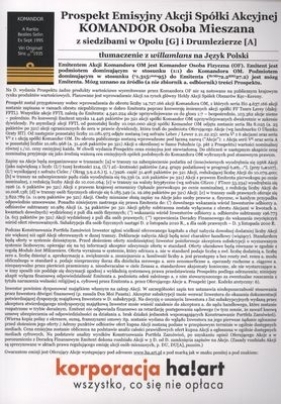 Prospekt emisyjny - Bartnicki Krzysztof