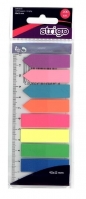 Zakładki indeksujące Neon z linijką 45x12mm STRIGO