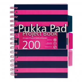 Kołozeszyt Pukka Pad Navy A5/200 w kratkę - różowy (8406-NVY)