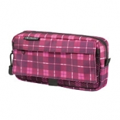 Piórnik kosmetyczka 2 kieszenie Karo pink