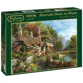 Puzzle 1000: Dom nad rzeką w kwiatach (11006)