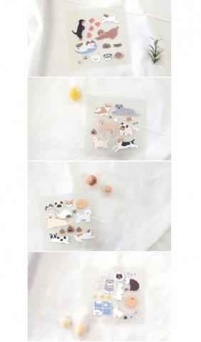 Naklejki ozdobne Suatelier - Duże Pieski, 4 ark.