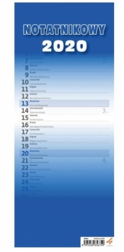 Kalendarz 2020 Slim Notatnikowy niebieski HELMA