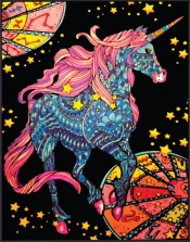 Kolorowanka Welwetowa Colorvelvet 47x33 cm Jednorożec Zodiak