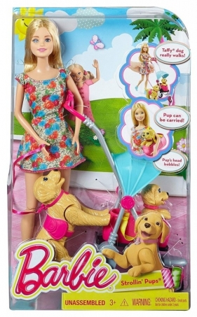 Lalka Barbie Spacer z pieskami (CNB21)