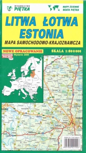 Litwa, Łotwa, Estonia 1:800 000 mapa samoch.-kraj. - Opracowanie zbiorowe