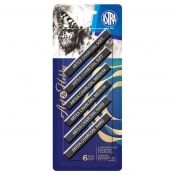 Zestaw węgli prasowanych 12 sztuk czarny - 4x medium, 4x soft, 4x hard