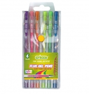 Długopisy żelowe fluorescencyjne 6 kolorów CRICCO (CR816W6)