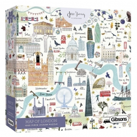 Gibsons, Puzzle 1000: Mapa Londynu (G6606) - Josie Shenoy