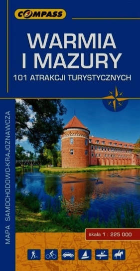 Warmia i Mazury 101 atrakcji turystycznych mapa samochodowo-krajoznawcza