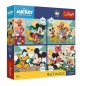 Puzzle 4w1 Mickey and Friends + plakat TREFL