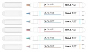 Cienkopisy dwukolorowe 2 Lines - 6x2 kolory