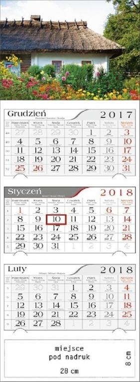 Kalendarz 2018 Trójdzielny Wiejska Chata