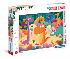 Clementoni, puzzle Maxi SuperColor 24: Jurassic Friends (28506)