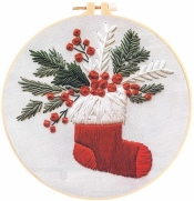 Zestaw do haftowania świątecznya skarpeta