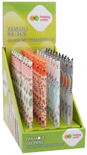 Długopis wymazywalny Happy Color Uszaki 0.5mm niebieski - Floral Art, 36 szt