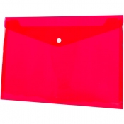 Teczka/koperta plastikowa na guzik Tetis A4, 12 szt. - czerwona (BT611-C)