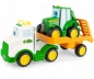 John Deere - laweta z przyczepą, rampą oraz traktorem Johhnym (LP73807)