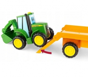 John Deere - laweta z przyczepą, rampą oraz traktorem Johhnym (LP73807)