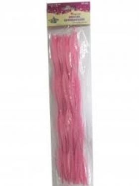 Druciki faliste różowe 6x30cm 15szt.16001D