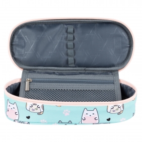 Piórnik saszetka usztywniona z wewnętrzną klapką - Charming Cats
