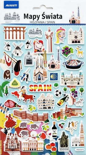 Naklejki edukacyjne Mapy świata - Hiszpania