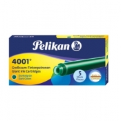 Naboje długie Pelikan 4001 GTP/5, 5 szt. - ciemnozielone (300070)