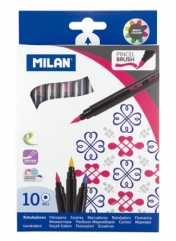 Flamastry Milan Brush 661 pędzelkowe, 10 kolorów (0612610)