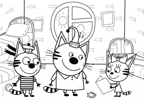 Puzle SuperColor Double Face 104: Kid & Cats