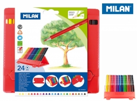Kredki ołówkowe Milan 231 FLEXI BOX trójkątne, 24 kolory w plastikowym opakowaniu (0729324)
