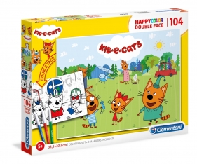 Puzle SuperColor Double Face 104: Kid & Cats