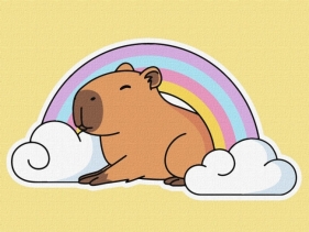 Malowanie po numerach - Kapibara i tęcza Kids