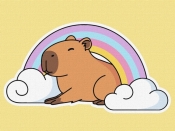 Malowanie po numerach - Kapibara i tęcza Kids