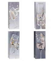 Torebka ozdobna na butelkę 12x36x9cm mix ROZETTE