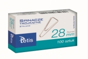 Paczka Spinacze biurowe trójkątne 28 mm 100 szt 10 sztuk