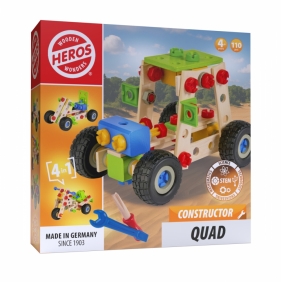 Heros, Klocki konstrukcyjne Quad drewniany 4w1, 110 el.