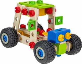 Heros, Klocki konstrukcyjne Quad drewniany 4w1, 110 elementów