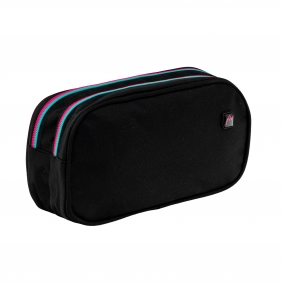 Astrabag, Piórnik 2 komory Black - Pink/Mint, AC9