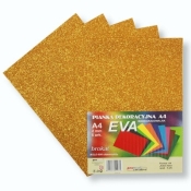 Pianka brokatowa A4 Eva ziemnozłota biodegradowalna 5szt