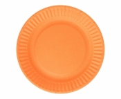 Talerzyki papierowe pomarańczowe 18cm 6szt