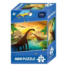 Interdruk, Puzzle Mini 54: 2 wzory - brontozaur i tyranozaur (65074)