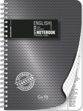 Kołozeszyt A5 80 kartek w kratkę BLACK&SILVER spirala plastic