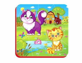 Puzzle magnetyczne piankowe - Kotki, 16 el.